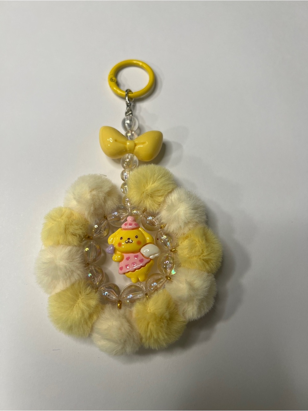 Yellow Pom-Pom Character Keychain/ bag charm